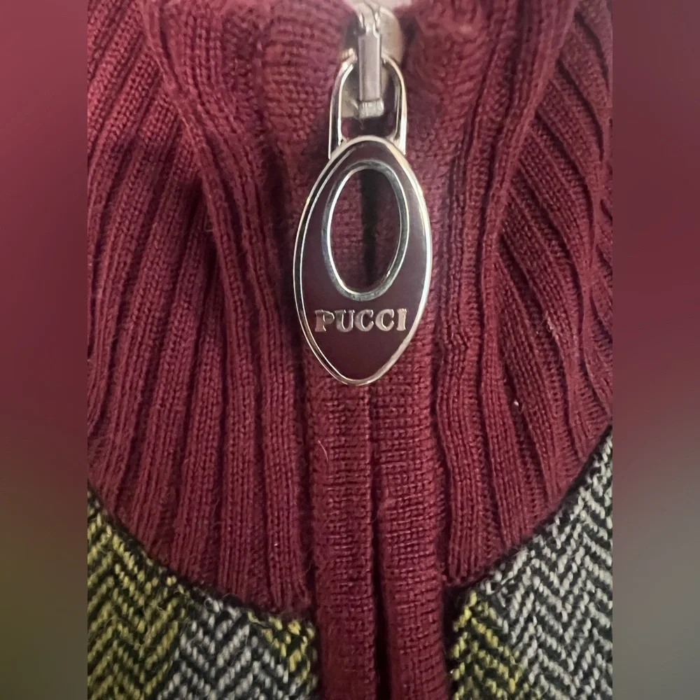 Emilio Pucci Zip Up Abstract Sweater
